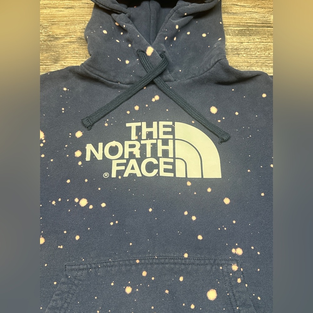 The North Face Hoodie - Navy Bleach Splatter - Pullover - Mens Large - GUC - Picture 2 of 5
